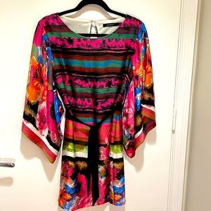 Ark & Co kimono dress belted keyhole back Sz S